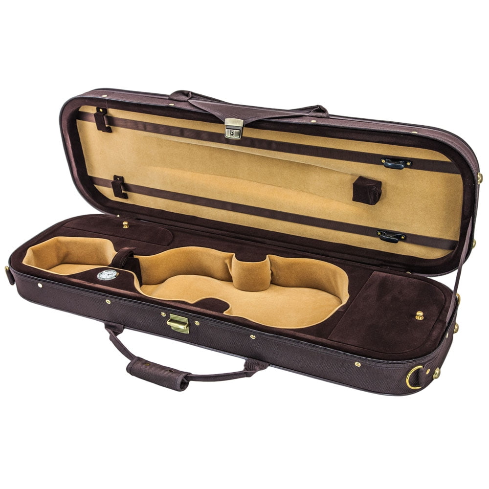 SKY 4/4 Full Size Violin Oblong Case Lightweight with Hygrometer Brown/Coffee Khaki - Walmart ...