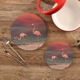 thumbnail image 2 of SKYSONIC Pink Flamingo Sea Pot Holders Trivets, 2 Pcs Heat Resistant Trivets,Summer Sunrise Cotton Thread Weave Mats for Hot Pads Pans Pot Bowl Teapot for Kitchen Decor, 2 of 7