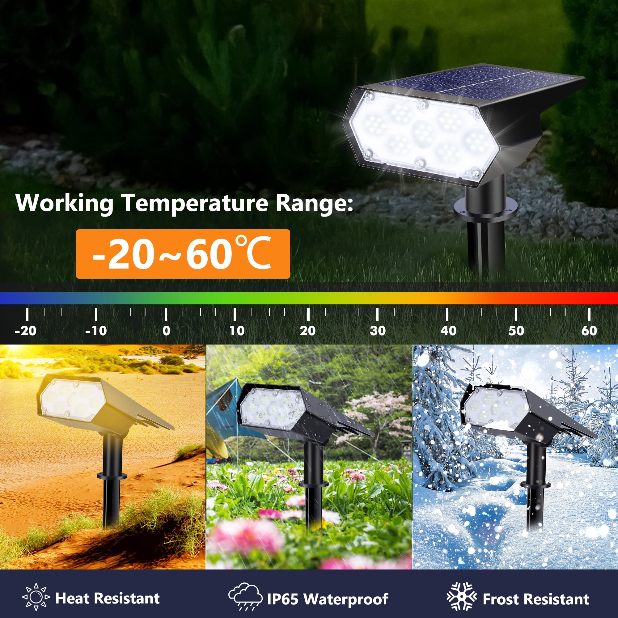 Toodour Solar Lights Outdoor, 4 Pack 49 LED Super Bright Solar Spot Lights with 2 Lighting Mode, Waterproof Solar Powered Landscape Spotlights for Garden Yard Patio Walkway Outdoor Decor, White