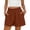 Brown, variant on Women's Shorts Drawstring Casual Summer Shorts, Elastic Waist Loose Short Pants with Pockets High Waisted Shorts Pleated Front Beachwear