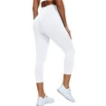 thumbnail image 3 of NELEUS Womens High Waist Capri Yoga Leggings Cropped Pant for Workout with Two Pockets,White,US Size S, 3 of 9