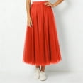 thumbnail image 4 of XIAONU Women's Maxi Skirt Elastic Waist Pleated Tulle Skirt Flowy Elegant Casual Evening Skirt, 4 of 4