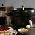 thumbnail image 5 of Staub Cast Iron 2.75-qt Round Cocotte - Matte Black, 5 of 8