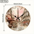 thumbnail image 3 of The 10-inch 2D flat "The Eiffel Tower in Paris" silent wooden wall clock is an ideal gift for Halloween, Easter and Christmas, 3 of 9