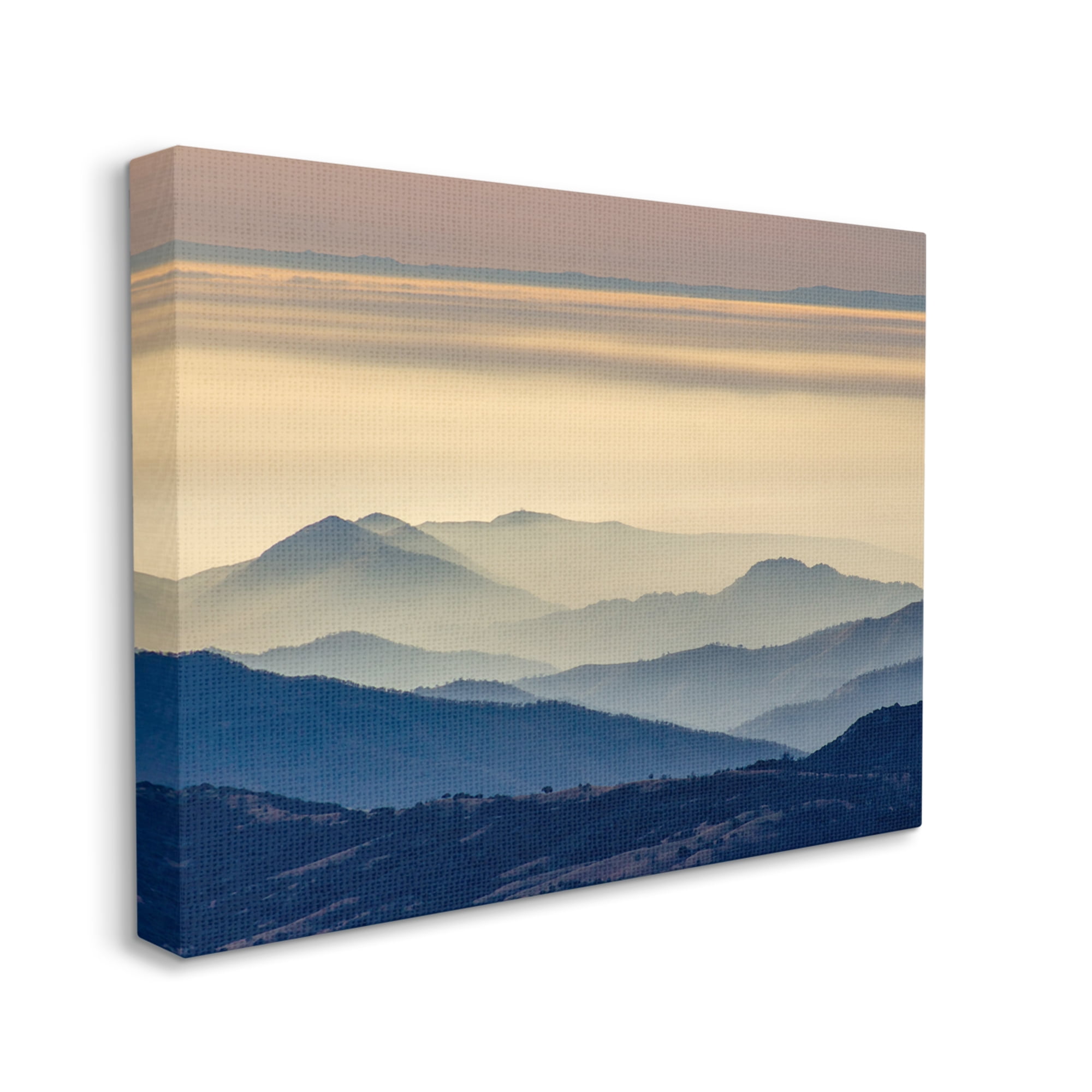 Stupell Industries Layered Foggy Mountain Range Warm Sunlit Rays Photograph Gallery Wrapped Canvas Print Wall Art, Design by Jeff Poe