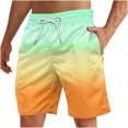 thumbnail image 2 of Tungbrin Men's Summer Shorts 2025 Trendy Gradient Color Quick Dry Beach Shorts Big and Talls Drawstring Swim Trunks, 2 of 5