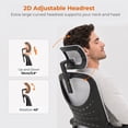 thumbnail image 6 of GASEE Ergonomic Office Chair, 400 LBS Computer Chairs with Adjustable Lumbar Support, Breathable Mesh Desk Chair Ergonomic with Thickened Cushion, Comfy Home Office Desk Chair,White, 6 of 10