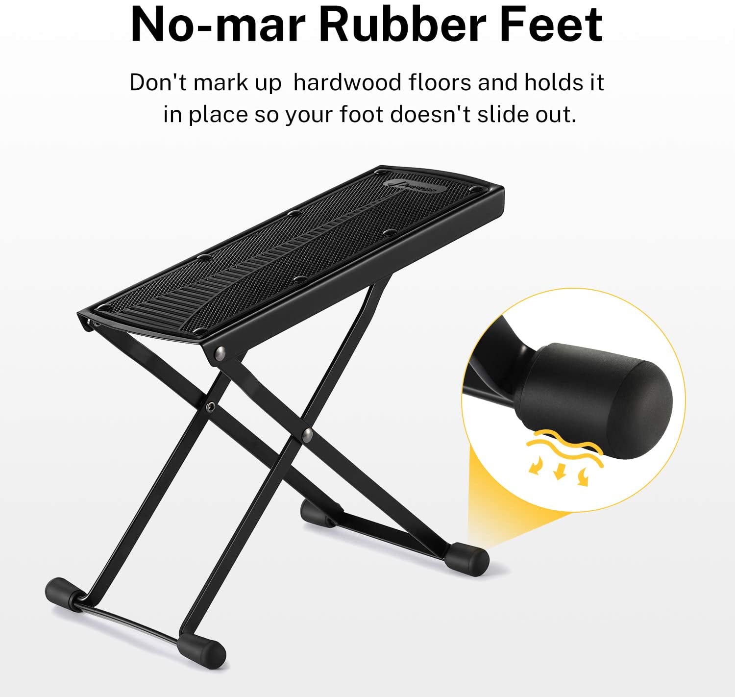 Donner Guitar Foot Stool Adjustable Guitar Leg Rest Step Footstool Black  for Classical Guitar Player 