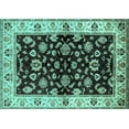 thumbnail image 1 of Ahgly Company Indoor Rectangle Oriental Turquoise Blue Traditional Area Rugs, 8' x 12', 1 of 4
