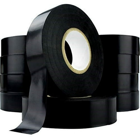 Nova Pro Supply 3/4" Roll of Black Electrical Tape, 10 Pack
