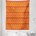 thumbnail image 1 of Amber Tapestry, Geometric Zigzag Ethnic Inspired Design of Stripes Continuous Illustration, Fabric Wall Hanging Decor for Bedroom Living Room Dorm, 5 Sizes, Orange and Mustard, by Ambesonne, 1 of 1