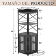 thumbnail image 2 of Muebles para Cocina, Gabinete para Vinos con Luces LED, Cantina Bar Mueble para Casa con Toma de Corriente, 5 Niveles Estante para Vinos y Copas, Gabinetes de Almacenamiento, 44*44*163cm (Negro), 2 of 9