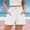 White, variant on Sakmal Wide Leg Shorts for Women Drawstring Green Solid Lightweight Ladies Shorts with Pockets