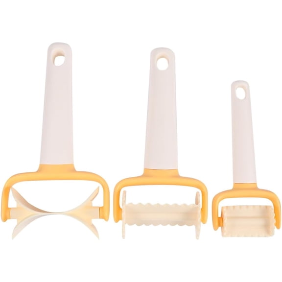 3pcs Rolling Biscuit Cutter Set for Fondant and Baked Sweets, ABS Plastic Cookie Dough Pastry Roller Mold for Home Baking, Pie Crust, Dumpling Wrappers