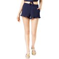 thumbnail image 2 of maison Jules Womens Ruffle-Trim Casual Mini Shorts, Azul, XS maison Jules Mini, 2 of 2