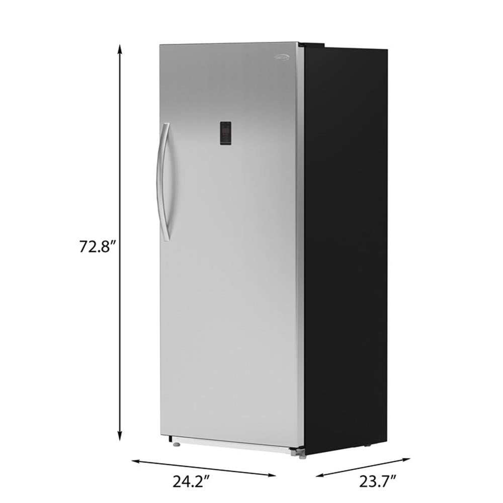 Pemberly Row Upright Convertible Refrigerator Freezer 21 cu. ft. Silver