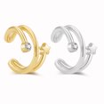 thumbnail image 1 of Ear Cuff de perlas para mujer, pendientes bohemios apilables en forma de C con diamantes de imitación de circonia cúbica, pendientes de Clip pequeños, joyería de boda, nueva moda 2024, 1 of 5