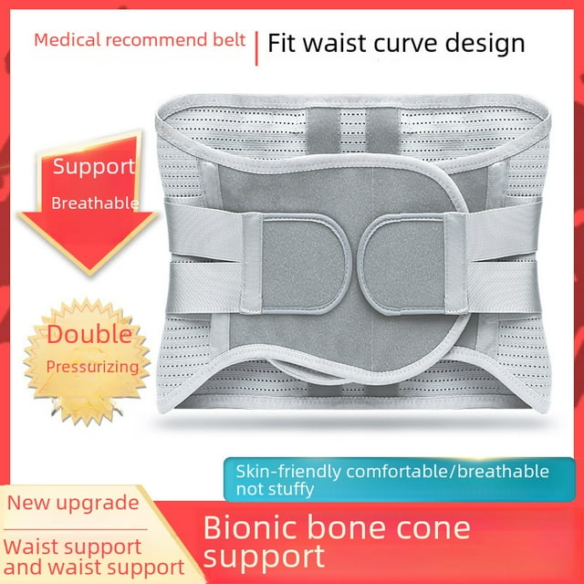 2022 New Design Medical Grade Self-Heating Waist Support Belt with Expanded Steel Plate - Wide Design for Lumbar Disc Herniation Relief, Breathable & Warm, Unisex, Summer-Ready (Gray, Size M) -