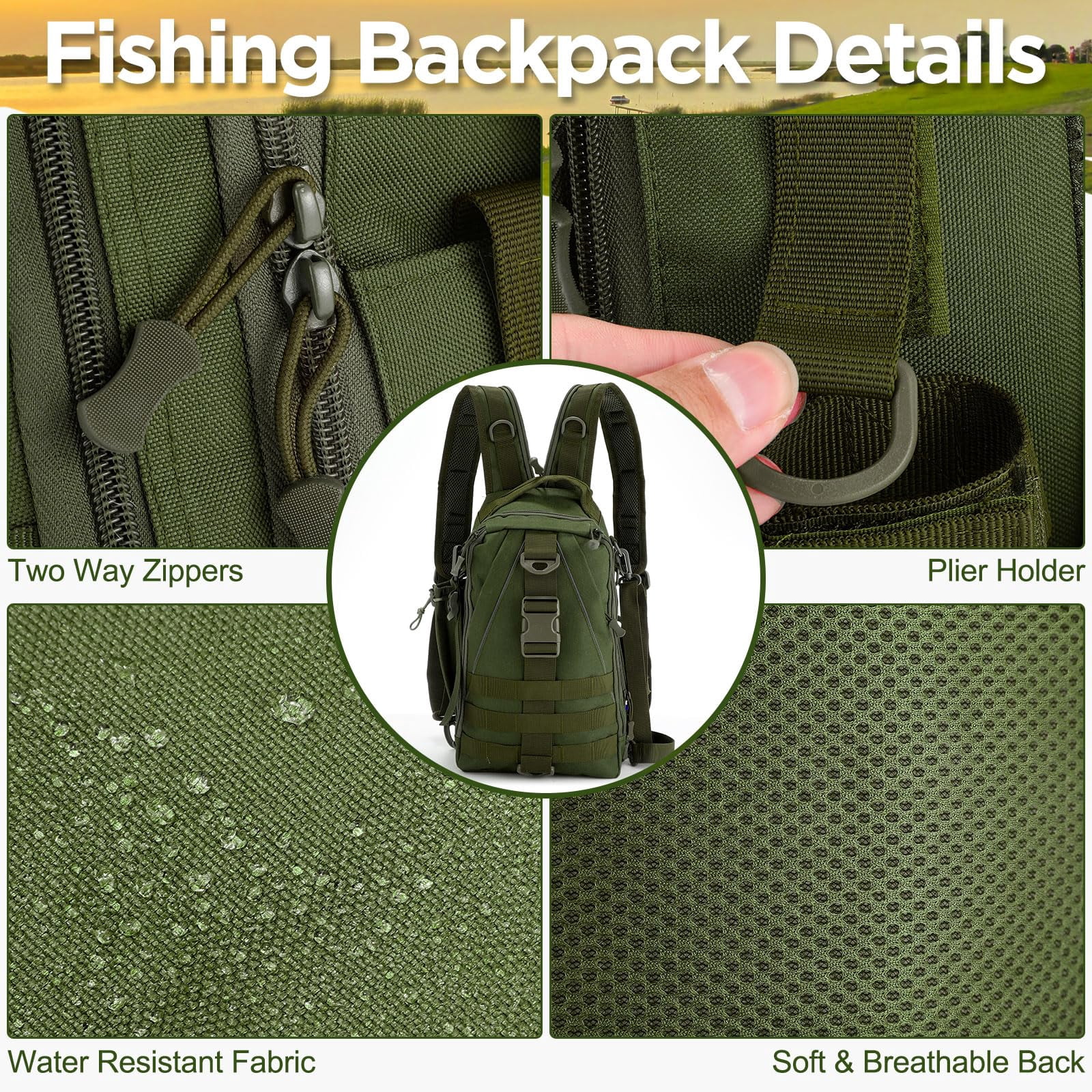85 Fishing Backpack With Tackle Boxes  Sling Bag Rod Holder Fish Lures Kit And Pliers Set Easter Gift Basket For Men Women
