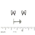 thumbnail image 2 of 18K Solid White Gold Bow Covered Screwbacks Earrings, 2 of 3