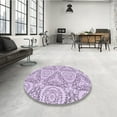 thumbnail image 4 of Ahgly Company Machine Washable Indoor Rectangle Transitional Purple Flower Purple Area Rugs, 6' x 9', 4 of 7