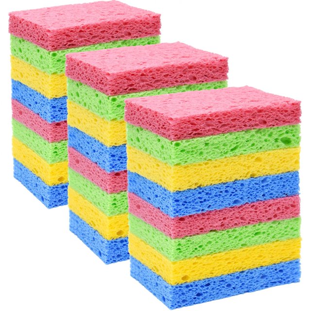Esponjas de cocina YoleShy de celulosa natural, paquete de 24