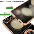 thumbnail image 3 of Compatible for Samsung Galaxy Z Flip 5 Case with Ring Holder Kickstand [with Magnetic] Soft TPU Shockproof Electroplated Protective Phone Case for Galaxy Z Flip 5 Black, 3 of 12