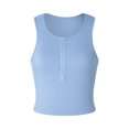 thumbnail image 5 of Biekopu Women Crop Henley Tank Tops Summer Solid Color Sleeveless Basic Party Vest Streetwear,S,M,L, 5 of 6