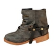 thumbnail image 2 of Women's Boots Plus Size Stretch Knit Mid-Calf Boots Round Toe Side Zipper Low Block Heel Soft Padded Insole Versatile Casual Fashion Outdoor Daily Wear, 2 of 9