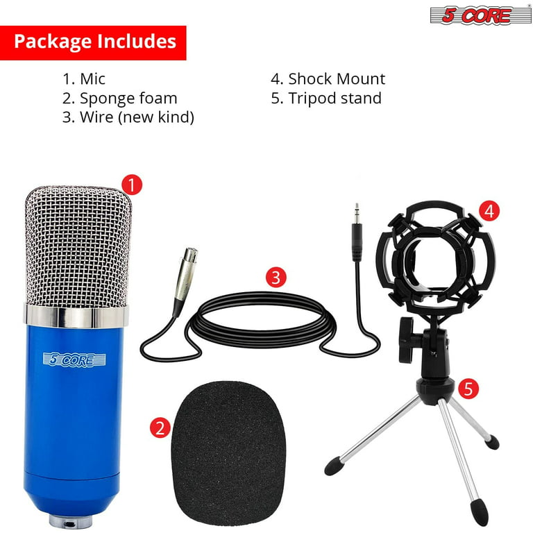 Condenser Microphone XLR,Professional Studio Recording Microphone for  Computer PC,Cardioid Podcast Mic Kit with Boom Arm,Gaming Microphone for