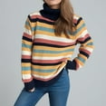 thumbnail image 6 of Womens Turtleneck Sweaters Colorblock Long Sleeve Tunic Pullover Knit Tops Warm Fall Winter Shirts, 6 of 7