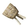 thumbnail image 2 of pitrice Hand Woven Rattan Flower Pot Wood Stand DIY Storage Basket Handcrafted Rustic Balcony Plant Planters Garden Ornaments pull flower pattern S, 2 of 9