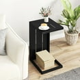 thumbnail image 2 of Costway 2 PCS C-Shaped End Table with Adjustable Foot Pads 2-In-1 Sofa Side Table, 2 of 10