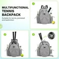 thumbnail image 5 of Tennis Backpack for Women & Men, 27 Inch Racket Compartment Holds 2 Tennis/Pickleball Rackets, 14L Multi-Functional Sports Bag with 6 Pockets, Waterproof Oxford Gym Bag for Travel or School, 5 of 16