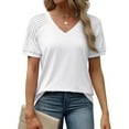 thumbnail image 2 of Tops For Women Trendy Summer Womens Tank Tops Athletic Loose FitWhite Tshirts Shirts For Women 100% CottonWomens Blouses Short Sleeve WorkT Shirts For Women Plus Size 5X, 2 of 5