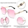 thumbnail image 4 of Gafas de sol clásicas sin montura para mujer con montura de metal y corte de diamante, 4 of 5