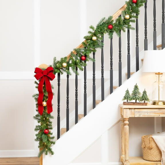 9' x 10" Pre-Lit Noble Fir Artificial Christmas Garland - Clear Lights