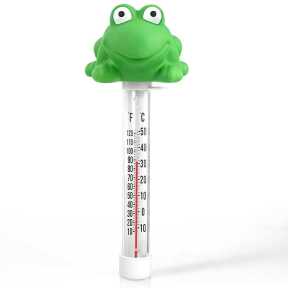 Floating Pool Thermometer, Large Display with String Easy to Read, Shatter Resistant, for Outdoor & Indoor Swimming Pools, Spas, Hot Tubs & Aquariums (Frog)