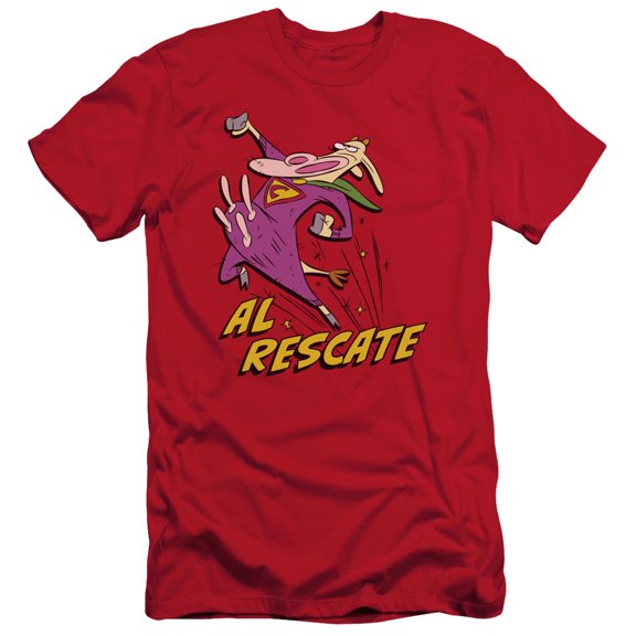 Cow And Chicken Al Rescate S/S Adult 30/1 T-Shirt Red