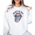 thumbnail image 2 of Party In The USA Retro America Sweatshirt for Women & Teens Rock and Roll Sweater White Sweatshirt Adult Small, 2 of 4