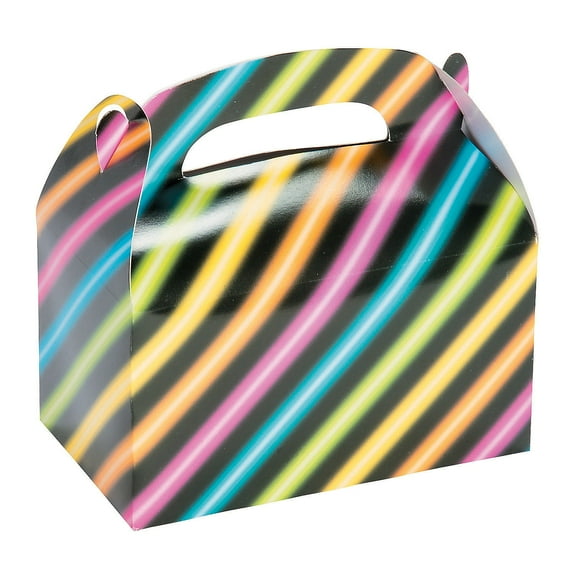 Neon Glow Party Treat Favor Boxes - Party Supplies - 12 Pieces