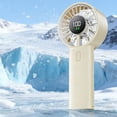 thumbnail image 4 of Lunxisen 1 Pcs Portable Handheld Fan Rechargeable USB Personal Cooling Fan with LED Display for Travel Office Outdoor Use, 4 of 9
