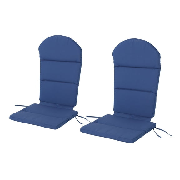 GDF Studio Cartagena Outdoor Water Resistant Fabric Adirondack Chair Cushions, Set of 2, Navy Blue