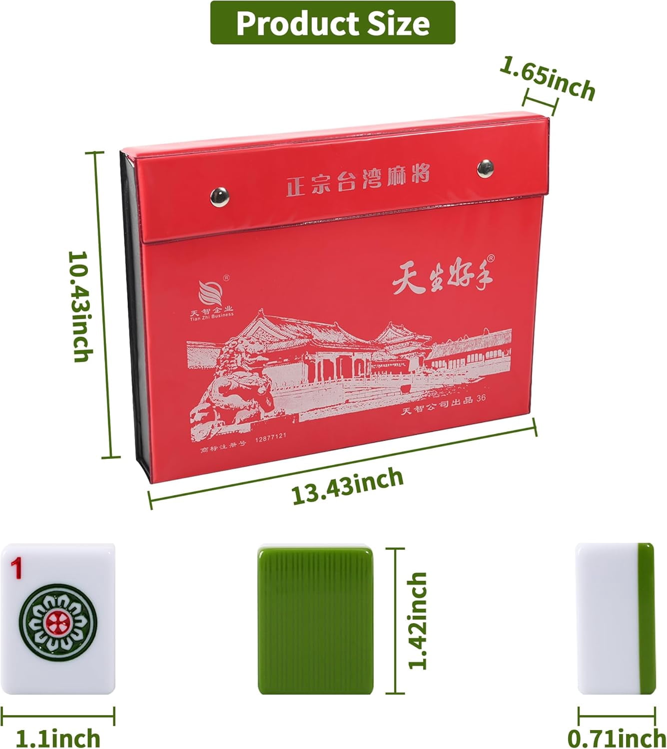 Gomok Mahjong Game Set, 146 Pcs Mahjong Tile Set ( 36 mm / 1.42" Large Size), Mahjong Set with Storage Case for Travel Party Family Games