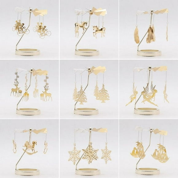Candelabro giratorio con luz de paseo y fragancia de vidrio en relieve, regalo creativo, accesorios, molino de viento