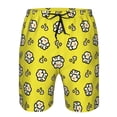 thumbnail image 4 of Wukai White Popcorn Print Beach Trunks with Compression Liner Swimsuit Quick Dry Beach Sports Shorts with Pocket-X-Large, 4 of 8