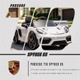 thumbnail image 3 of iYofe Porsche 718 Ride On Car for Kids, 12V Electric Car with Remote Control,Battery Powered Ride On Car for Toddlers Ages 3–6 Boys Girls Gift, 4 Wheel Suspension, Bluetooth, Music, LED Lights, White, 3 of 9