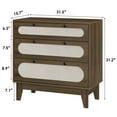 thumbnail image 6 of Rattan Drawer Dresser, 3 Wood Drawers Storage Cabinet Dresser for Bedroom, Living Room, Hallway, Bedside, Dining Room, Corridor, Bathroom, 6 of 7
