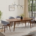 thumbnail image 4 of Simpli Home Draper 66-84 inch x 40 inch Rectangle Mid Century Modern Extendable Dining Table in Walnut Veneer, 4 of 16