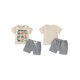 thumbnail image 2 of Conjunto de verano para niño pequeño: camiseta de manga corta con cuello redondo y estampado de letras de dinosaurios con pantalones cortos lisos., 2 of 9